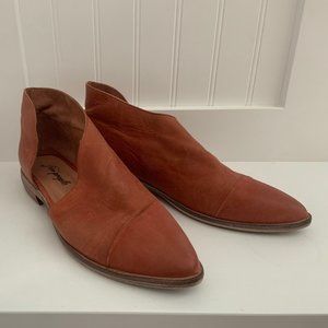 Free People Wine Royale Flat Leather Shoes